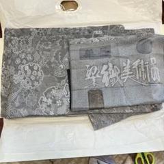 逸品未使用しつけ糸付き染色美術品天目織雪輪小紋