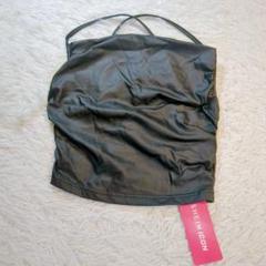 新品未使用 SHEIN (XS→M) トップス キャミソール サテン生地 黒
