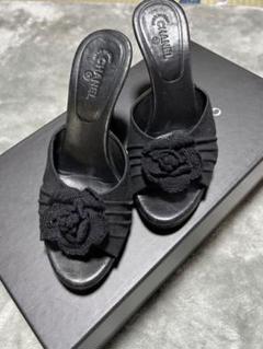 25A CHANEL CC カメリアモチーフなローヒールサンダル 楽天市場】シャネル カメリア（カラーホワイト）（サンダル
