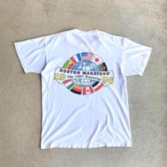 USA製ヴィンテージ90sボストンマラソン100周年記念Tシャツ古着ホワイト白L