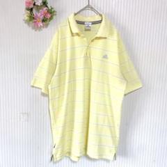 美品★ 【アディダス／clima365】 ゴルフ ポロシャツ L相当 ボーダー