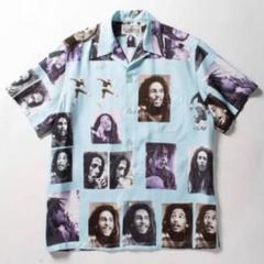 ボブ・マーリー プリント ハワイアンシャツ　レゲエ　ホワイト　マリファナ ビートボム | Bob Marley（ボブ・マーリー）Leaves Dreads