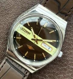 ヴィンテージ CITIZEN 自動巻き腕時計 ブラウン シチズン ドーム型風防