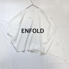 ENFOLD - 新品タグ付き スビン天竺 アシンメドレープロンTの通販