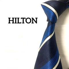 ヒルトン　HILTON ネクタイ　ストライプ　ネイビー系　ヘリンボーンのサムネイル