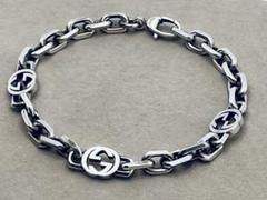 【正規品質保証】 c538 GUCCI Ag925 ブレスレット G インターロッキング グッチ アクセサリー