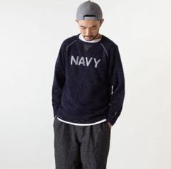 FAT ニット セーター NAVY ワッペン【JUMBO】ネイビー