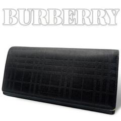 BURBERRY ノバチェック ブラック レザー メンズ 長財布 6639