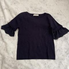 LAISSÉ PASSÉ 半袖 ニット リブ ネイビー 38 M トップス