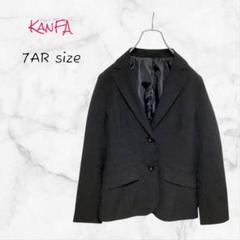 シンプル ブラック レディース テーラードジャケット 7AR 古着 KanFA