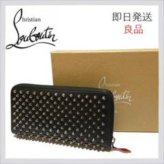 ⭐良品⭐クリスチャンルブタン スパイク ラウンドファスナー 長財布