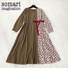 somari imagination異素材MIXフラワープリントワンピース』