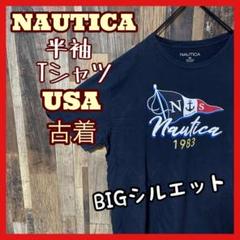 ノーティカ ネイビー メンズ 2XL プリント 古着 90s 半袖 Tシャツ