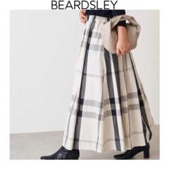 美品 BEARDSLEY リネンビッグチェックスカート 麻 - メルカリ
