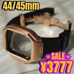 黒金Dバックル アップルウォッチ　44mm 45mm ケース　カバー　45