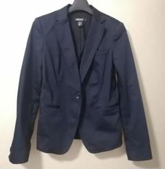 DKNY　ダナキャラン　ラムレザー　2B　テーラードジャケット　XL　ブラック黒 compass1604157095.jpg