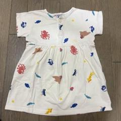 海の生き物プリント ワンピース 95cm