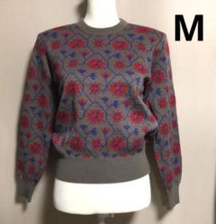 Miss Chloe ミスクロエ ウール ニット 花 肩パッド M 日本製 Miss Chloe ミスクロエ ウール ニット 花 肩パッド M 日本製