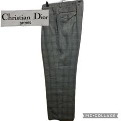 Christian Dior チェック柄スラックス タック入 Christian Dior チェック柄スラックス タック入