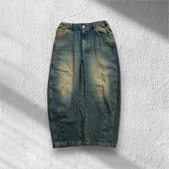 00s unknown buggy wide fade denim curve - メルカリ
