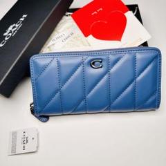 Coach長財布ブルー色コーチ新商品