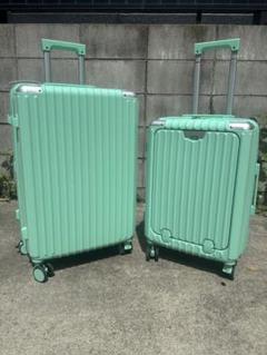 新品 М＆Sサイズ TSAロック付 多機能スーツケース ミントグリーン 2個 新品 М＆Sサイズ TSAロック付 多機能スーツケース ミント