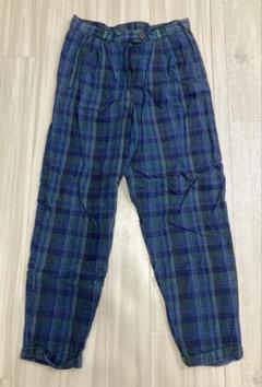 古着)80s ワイドチェックスラックス パンツ cityboy