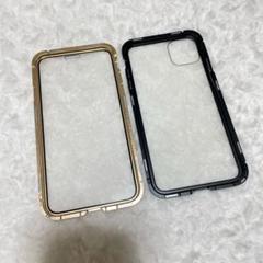 iPhone 11 Pro Max 6.5 ケース マグネット 透明 金＆黒