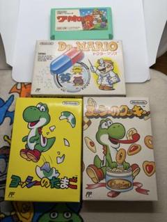 ファミコン4本セット ワリオの森 ドクターマリオ ヨッシーのたまご&クッキー