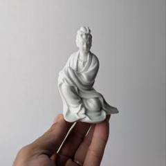 中国古玩　扇面　清朝〜民国　山水　骨董　古美術 中国古美術 時代物 染付 扇子型 山水図 皿 三足皿 飾皿 唐物
