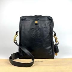 【LOEWE】ショルダーバッグ　アナグラム型押し　ゴールド金具　ブラウン 美品 LOEWE ロエベ ショルダーバッグ アナグラム ロゴ型押し