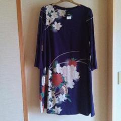 SHISENDO ネイビー 花柄ワンピース