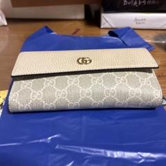 【微美品】GUCCI　グッチ　折り財布　キャンバス　総柄　GGロゴ　ベージュ GUCCI グッチ 長財布 二つ折り キャンバス GG柄 ベージュ - メルカリ
