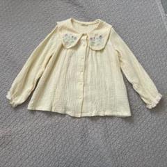 【美品】ガーゼ地　長袖花柄チュニック　120cm