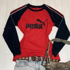 平成ギャル　PUMA Tシャツ　ラグラン　長袖　Y2K ロゴ　英字　ピチT