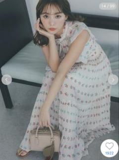 SNIDEL 20周年 sustainableプリントプリーツワンピース N 0