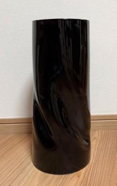 ブラックガラス　大型　フラワーベース