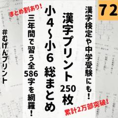 中学受験セット 5年 6年 教科書 72.小学4年5年6年の漢字全部出題！中学受験、国語、教科書、言葉