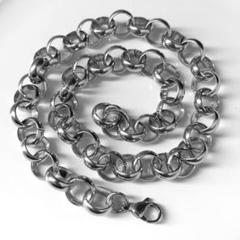 チェーンネックレス　丸型　チェーン　シルバー　シンプル　12mm 50cm