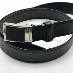 【高価値】 良品○バーバリー ベルト ロゴプレート シルバー金具 ロゴ刻印 小物