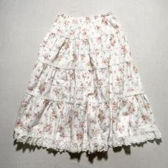 Tw.A ルイスキャロル ティアードスカート 花柄 フリルレース