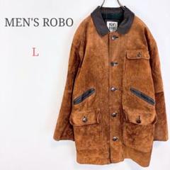 ＊メンズロボ【L】スウェードジャケット コート 豚裏革 豚表革 秋冬 裏地