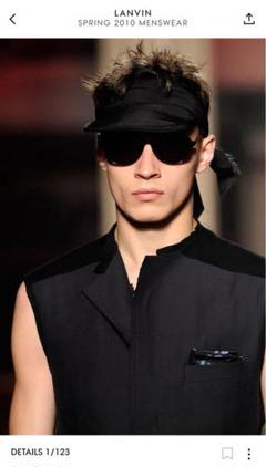 LANVIN Paris 黒 サンバイザー