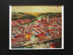 花巻 碧【国境の町・早春】、日本の画家、洋画、希少な額装用画集より 花巻 碧【国境の町・早春】、日本の画家、洋画、希少な額装用
