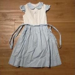 FAMILIAR ワンピース　ドレス 140cm　半袖 水色　白　フリル