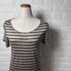 自由区ボーダー半袖Tシャツ サイズ38【435】