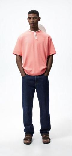 ZARA クールネックTシャツピンク