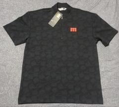 16500円★マンシングウェア 総柄 ジャカード ハーフジップ半袖シャツ★M