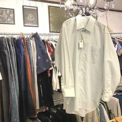 ♯180 BALMAIN長袖シャツ ビジネス トップス L相当日本製ライトブルー