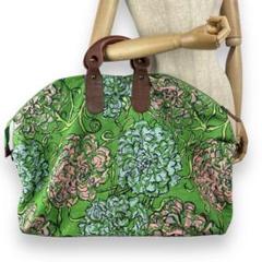 美品☆BIGサイズ ボストンバッグ made in India ボタニカル 花柄のサムネイル